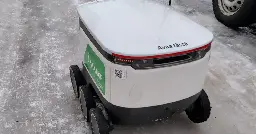 Food delivery robot crashes into car, flees scene of accident